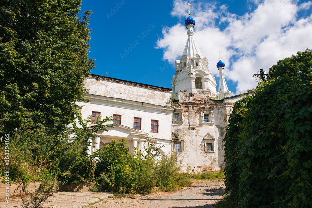Annunciation monastery in center of old town of Nizhnyi Novgorod, Russia