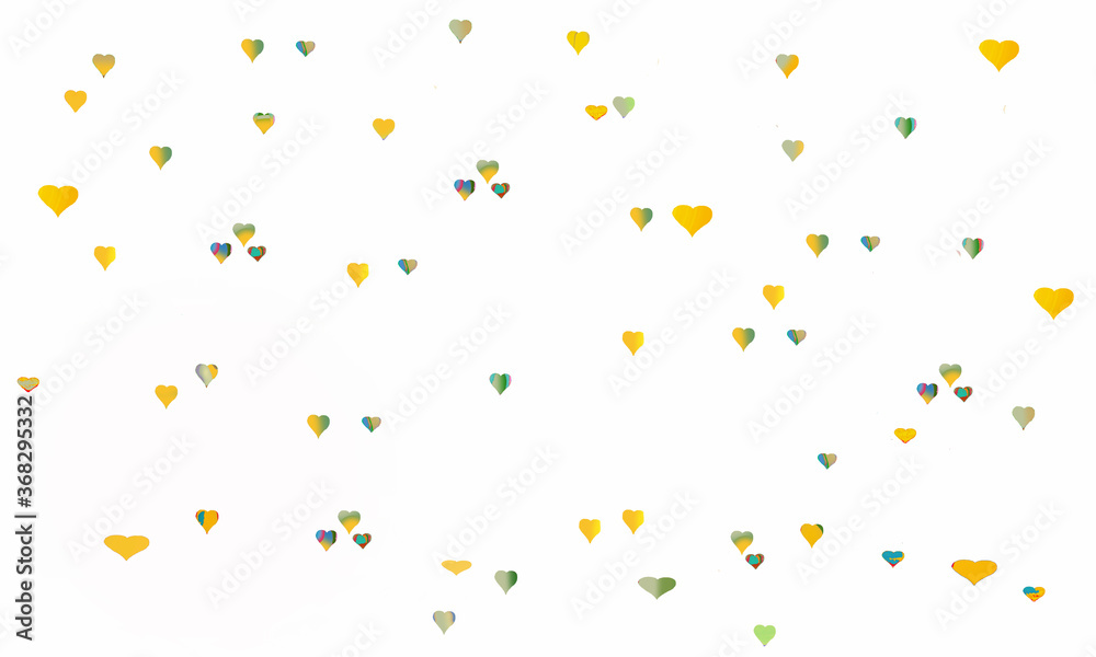 Small yellow and green hearts design on a white background Small yellow and green hearts design on a white background