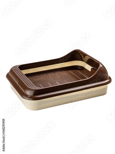 plastic brown cat litter tray