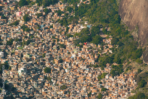 Aerial View of Favela Rocinha in Rio de Janeiro, Which Has 100,000 Inhabintants and is the Largest in Brazil