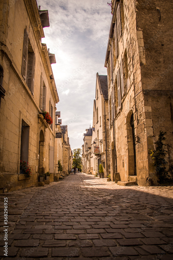 City streets of Chinon  in France