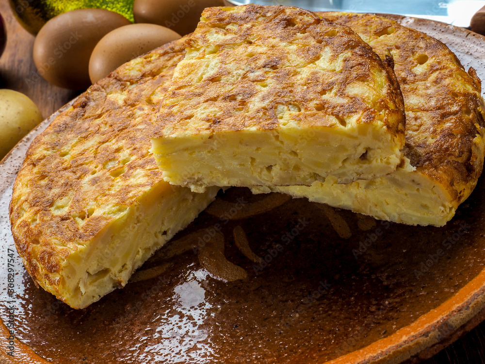 Potato omelette plate