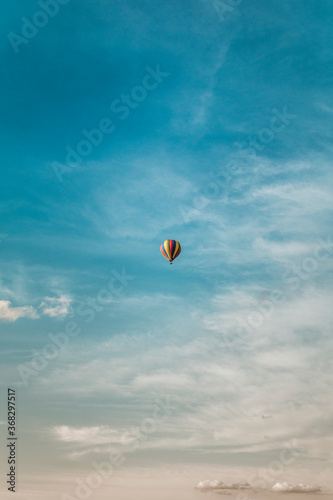 Balloons in the sky flying above Loire Valley