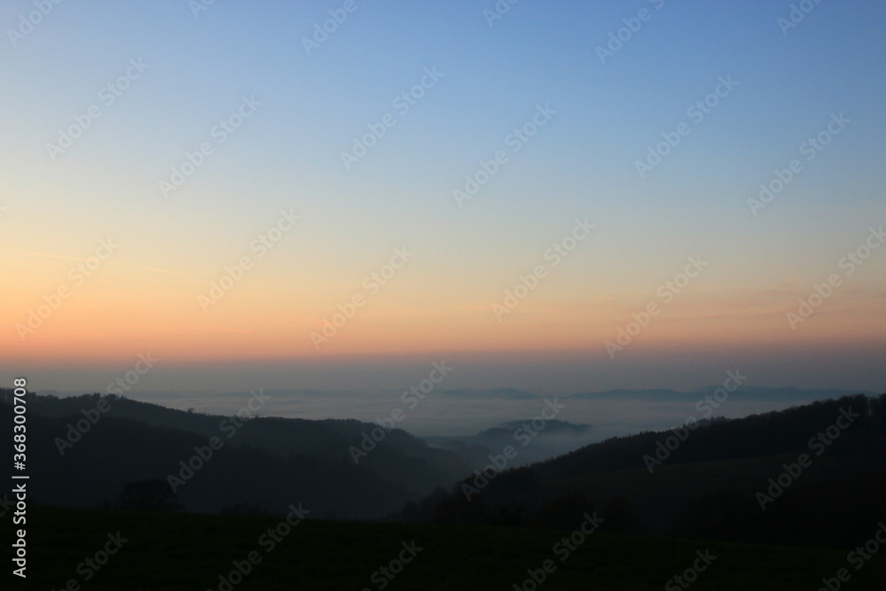 Sonnenuntergang im Odenwald