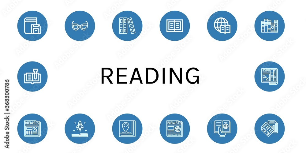 Set of reading icons Set of reading icons