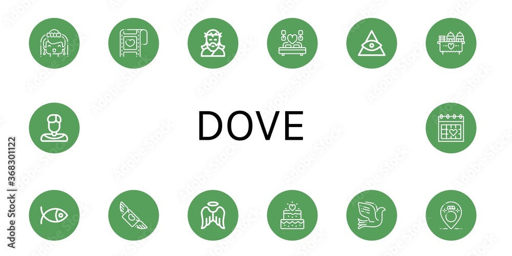 dove icon set dove icon set
