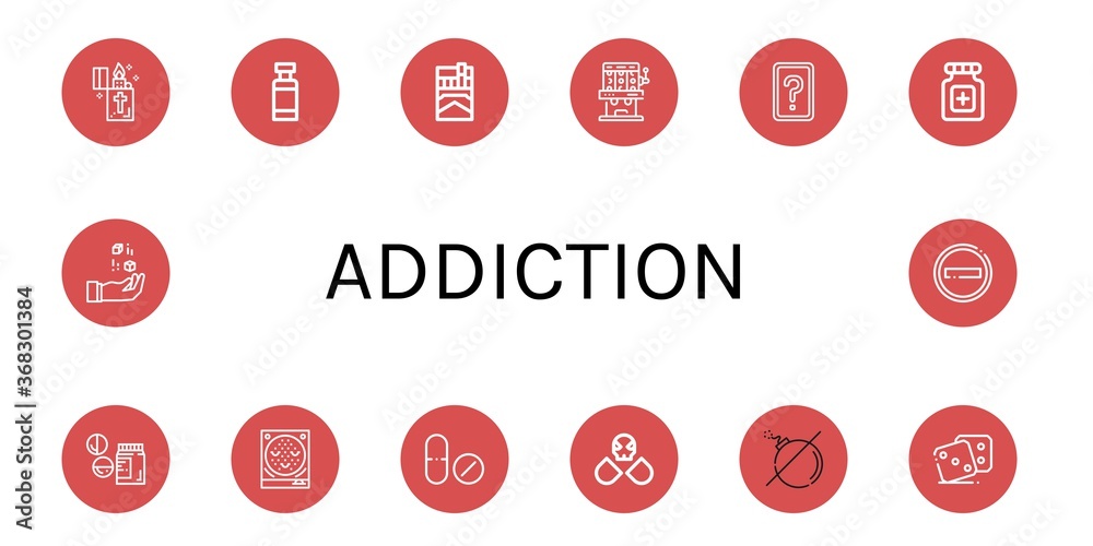 addiction icon set addiction icon set