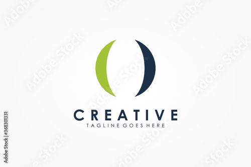 Abstract Initial Letter O Logo. Green and Blue Circular World Globe isolated on White Background. Usable for Business and Branding Logos. Flat Vector Logo Design Template Element