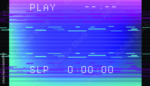 Abstract technology background with pixel noise compression artifacts. Glitched screen with digital datamoshing effect like retro look of an old damaged VHS tape.