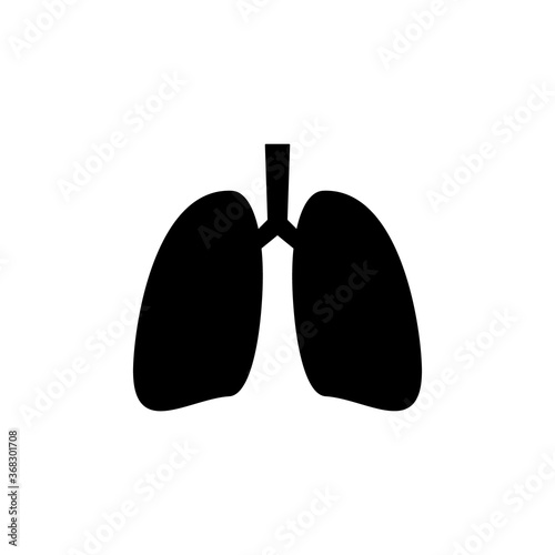 Lungs icon. Human internal organ. Simple black vector illustration isolated on white