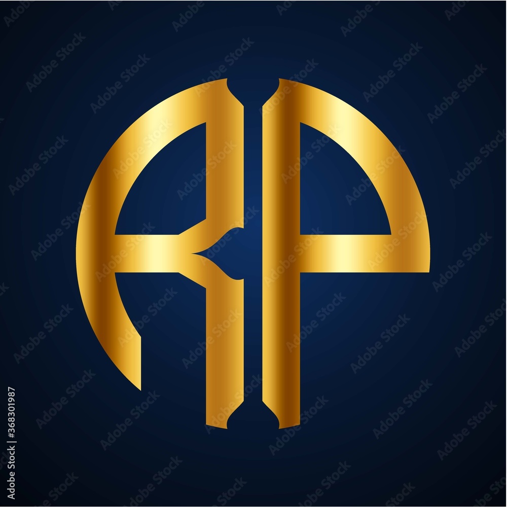 Fototapeta premium initials golden circle RP