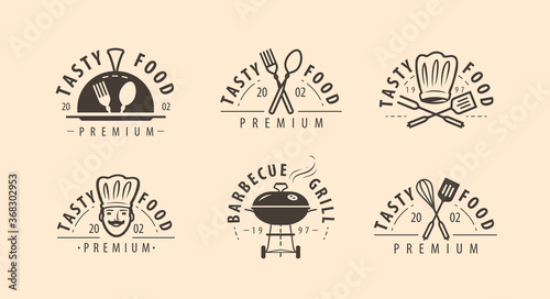 Cuisine symbol or logo. Cooking, restaurant, food concept