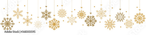 hanging snow stars banner for christmas greetings time