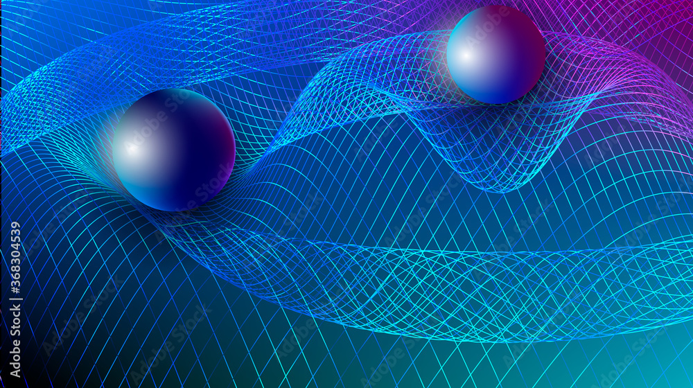 Gravity, gravitational waves concept. Physical and technology