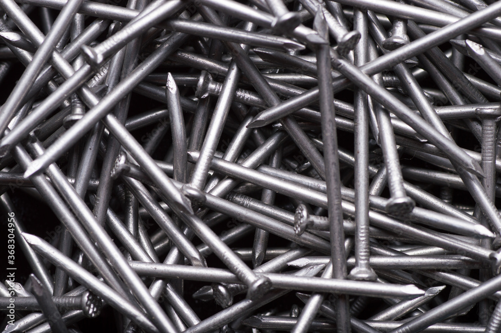macro background of metal construction nails close up macro background of metal construction nails close up