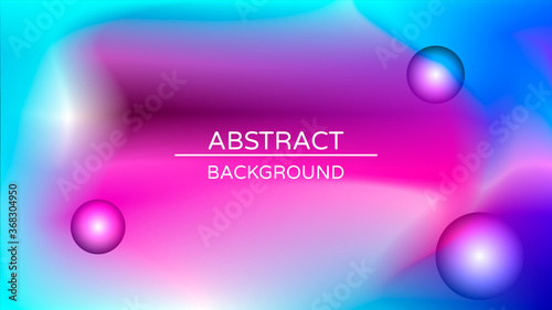Abstract holographic gradient poster with pearlescent spheres. Design template for award, brochure, certificate, flyer, cover, banner, wallpaper, presentation. Trendy liquid vector background.
