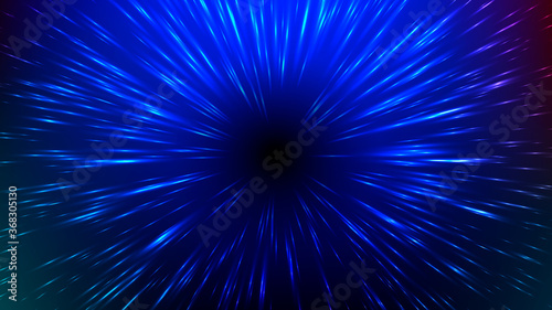 Vector illustration of faster than light  FTL  interstellar or intergalactic travel. Speed of light and hyperspace. Colorful design template for poster  banner  cover  catalog  wallpaper. 