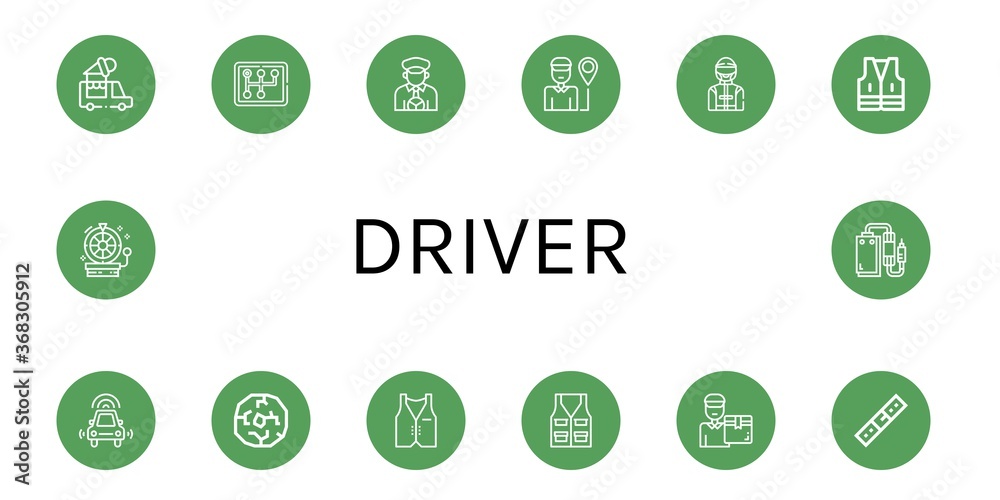 driver simple icons set driver simple icons set