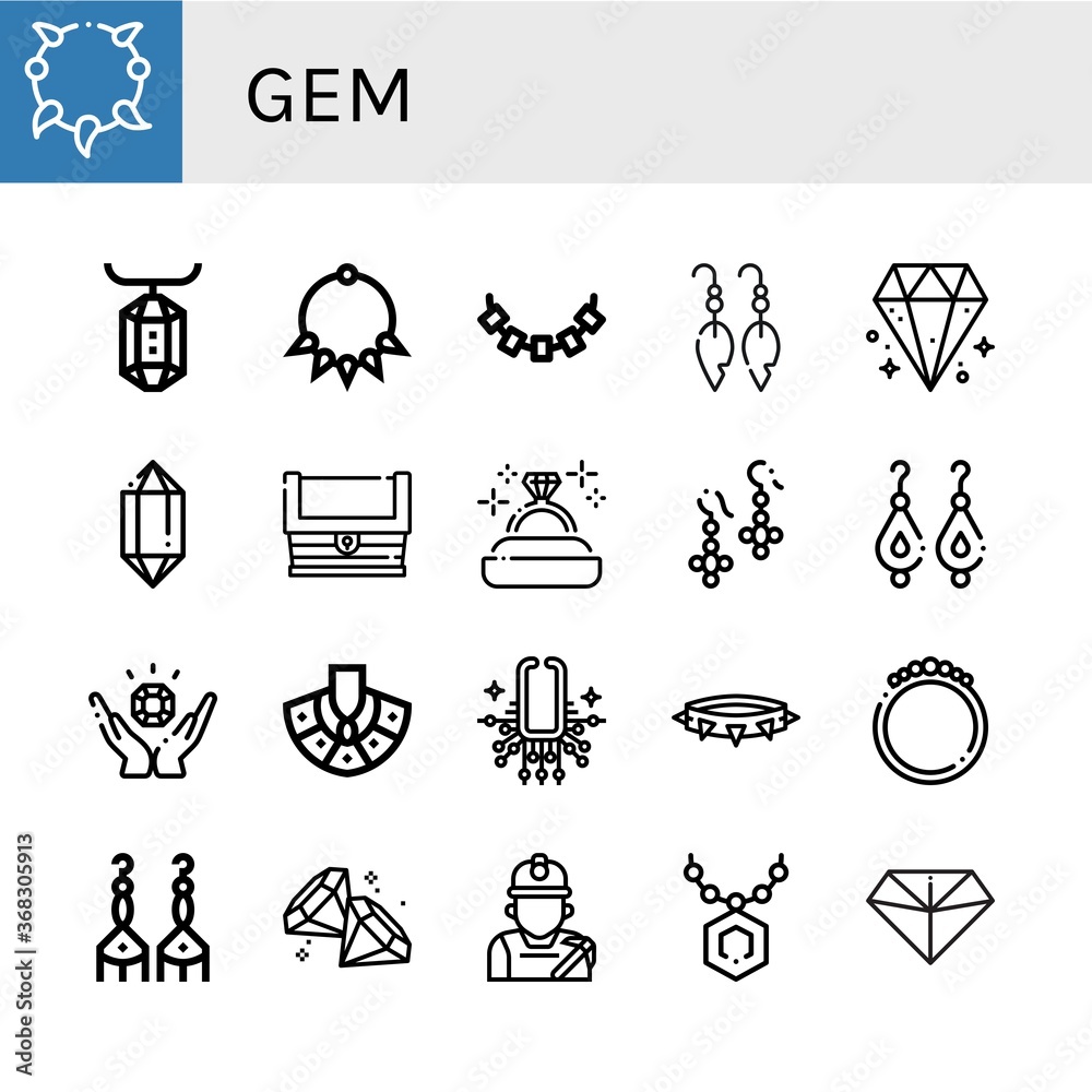 gem simple icons set gem simple icons set