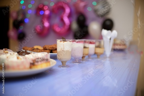 sweet treats from the right food, treats for guests on the table, buffet