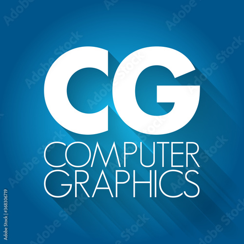 CG - Computer Graphics acronym, technology concept background