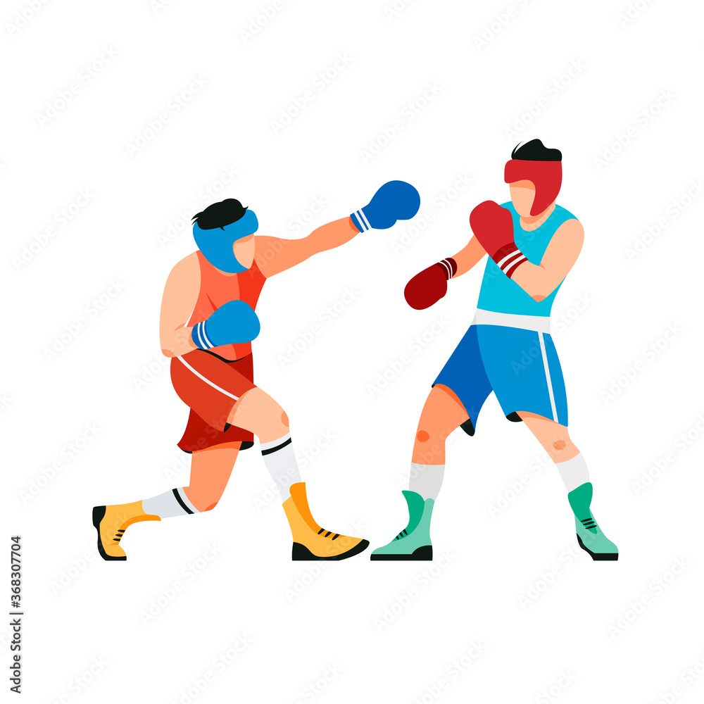 Man fighters vector illustration isolated on white background. Wrestling, boxing desian element.
