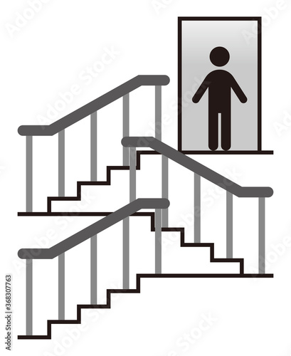 階段と人