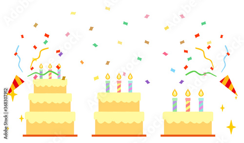 ろうそくケーキ三段セット