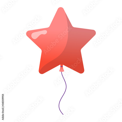 Green, golden and red bright inflatable balloon birthday party element isolat...