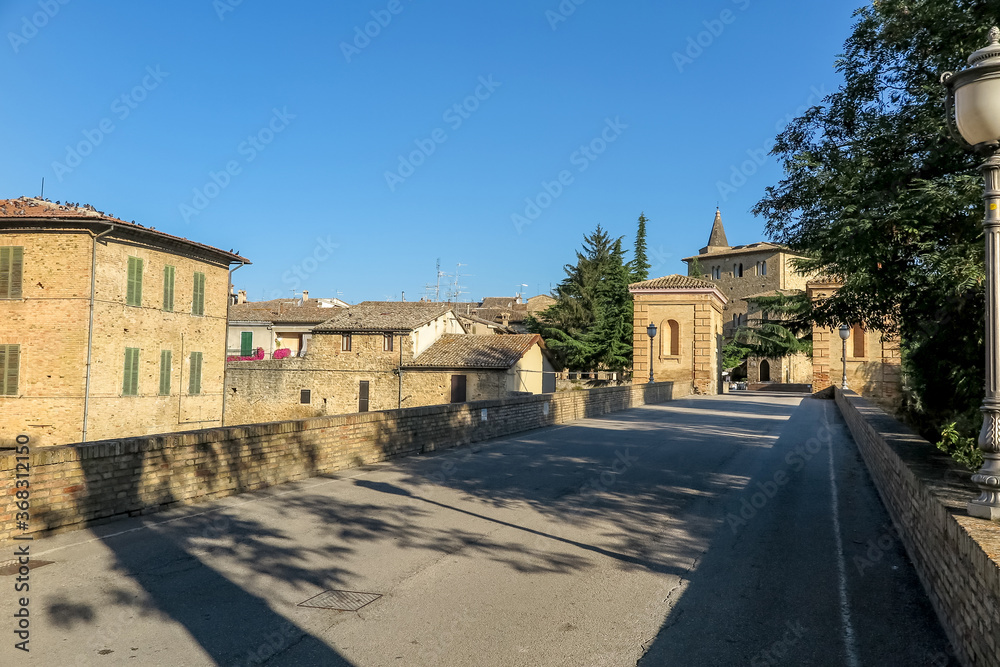 Porta Todi, old entrance to the medieval village of Bevagna, Umbria region, Perugia province, Italy