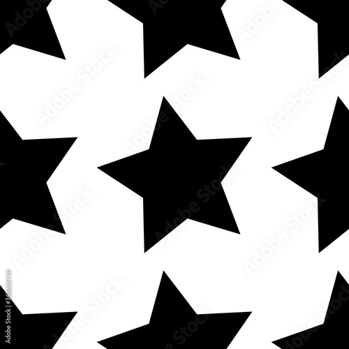Free Download Stars five-pointed black, seamless pattern. Vector illustration. - GFXLoad