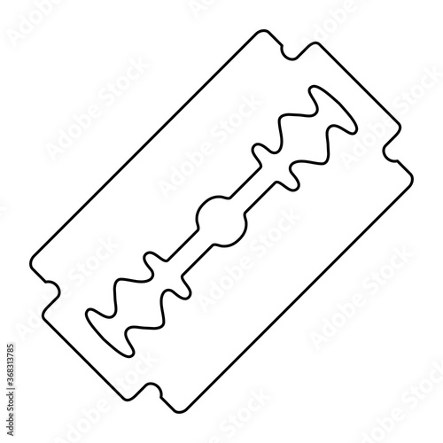 Blade for safety razors, the outline of black lines. Vector illustration.