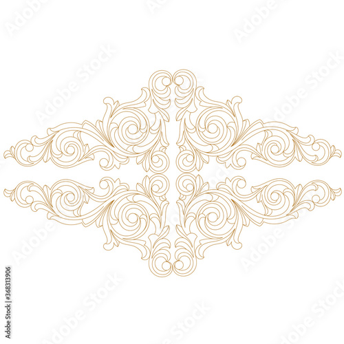 Golden vintage baroque ornament, corner. Retro pattern antique style acanthus. Decorative design element filigree calligraphy vector. - stock vector	
