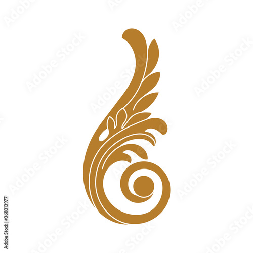 Golden vintage baroque ornament, corner. Retro pattern antique style acanthus. Decorative design element filigree calligraphy vector. - stock vector	
