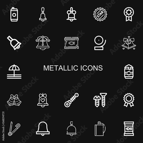 Editable 22 metallic icons for web and mobile