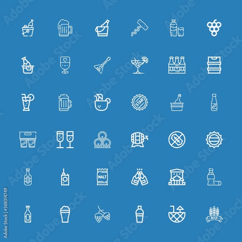 Editable 36 alcohol icons for web and mobile