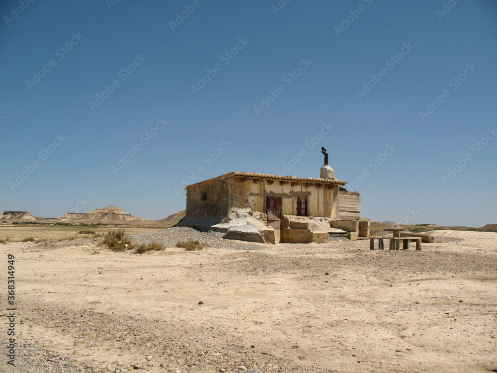 Shepherd hut at desert in Bardenas Reales, Navarra, Spain Shepherd hut at desert in Bardenas Reales, Navarra, Spain