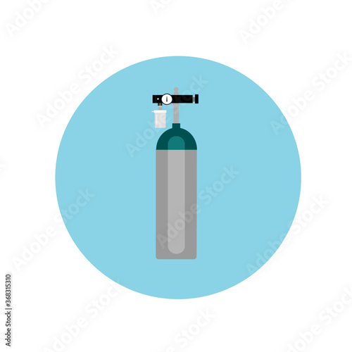 This is a Oxygen gas tank and humidity . Oxygen supply concept. 