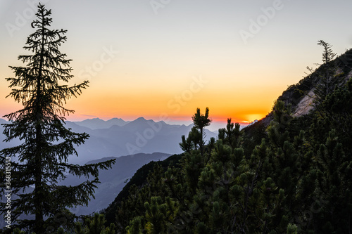 Sonnenuntergang am Wilden Kaiser Stripsenjoch Tirol