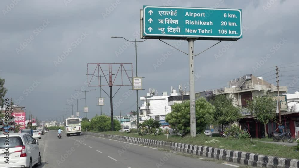 Indian roads traffic & Road boards sign. Uttarakhand road signs.