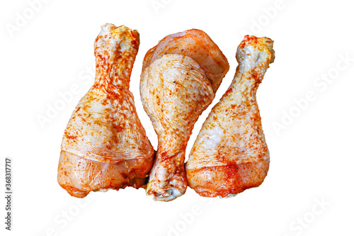 raw chicken meat legs marinade paprika barbecue grilled poultry second course food background top view copy space  photo