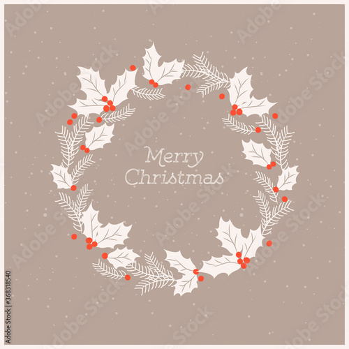 Vintage christmas decorative floral wreath