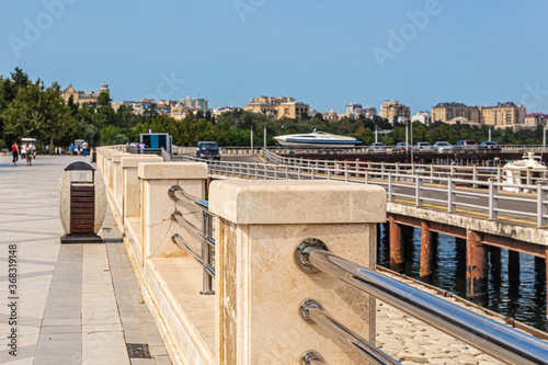 Embankment of Primorsky Boulevard in Baku