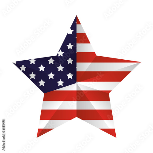 united states of america flag in star