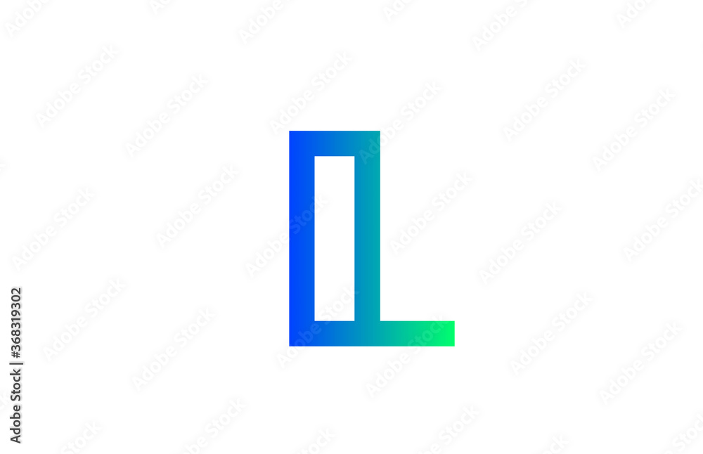 green blue L alphabet letter logo icon. Line design for company and business identity green blue L alphabet letter logo icon. Line design for company and business identity