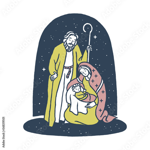 Hand drawn nativity scene background photo