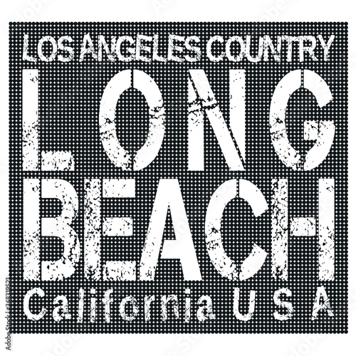 Long Beach, t-shirt California, Fashion Typography sport emblem design © dream_master