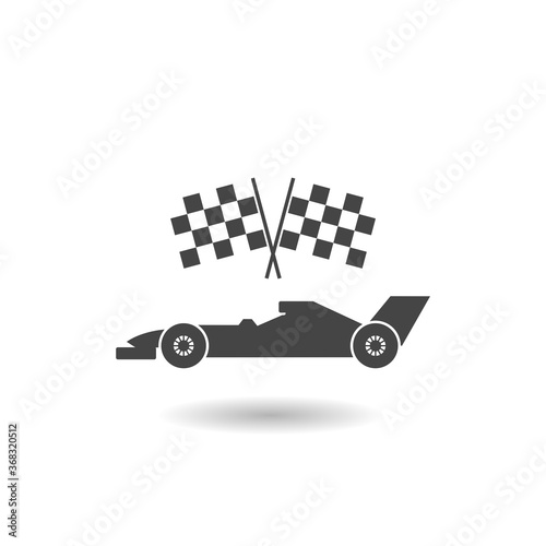Formula one icon with shadow