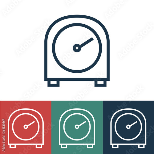 Linear vector icon with kitchen clock