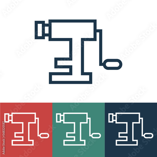 Linear vector icon with meat grinder